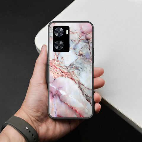 Oppo A57 4G 2022 Cover - Colorful Marble Series - HQ Ultra Shine Premium Infinity Glass Soft Silicon Borders Case