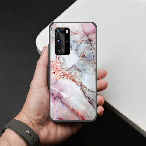 Huawei P40 Pro Cover - Colorful Marble Series - HQ Ultra Shine Premium Infinity Glass Soft Silicon Borders Case