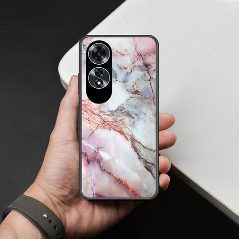 Oppo A60 Cover - Colorful Marble Series - HQ Ultra Shine Premium Infinity Glass Soft Silicon Borders Case