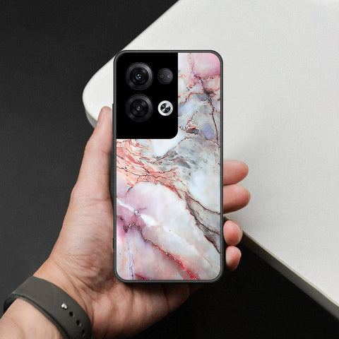 Oppo Reno 8 Pro  Cover - Colorful Marble Series - HQ Ultra Shine Premium Infinity Glass Soft Silicon Borders Case