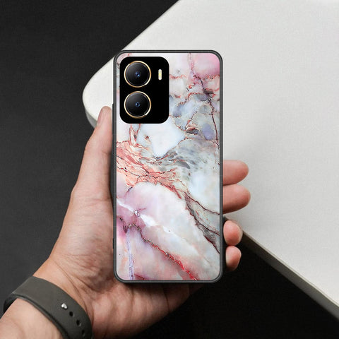 Vivo Y16 Cover - Colorful Marble Series - HQ Ultra Shine Premium Infinity Glass Soft Silicon Borders Case