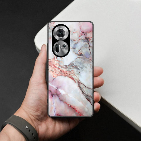Oppo Reno 11 5G Cover - Colorful Marble Series - HQ Ultra Shine Premium Infinity Glass Soft Silicon Borders Case