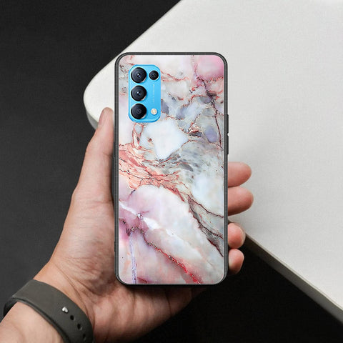Oppo Reno 5 5G Cover - Colorful Marble Series - HQ Ultra Shine Premium Infinity Glass Soft Silicon Borders Case