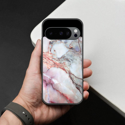 Google Pixel 10 Pro Cover - Colorful Marble Series - HQ Ultra Shine Premium Infinity Glass Soft Silicon Borders Case