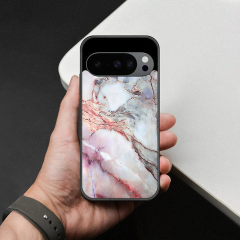 Google Pixel 10 Pro XL Cover - Colorful Marble Series - HQ Ultra Shine Premium Infinity Glass Soft Silicon Borders Case
