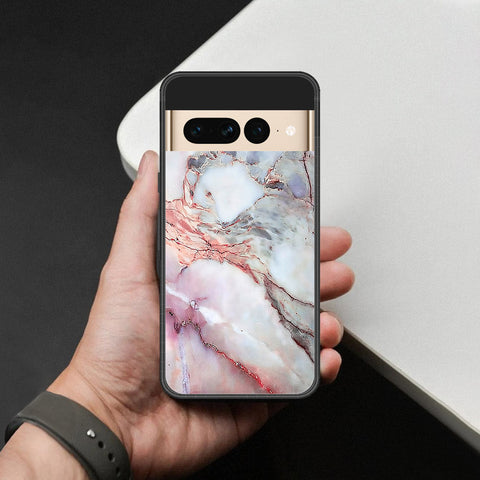 Google Pixel 7 Pro Cover - Colorful Marble Series - HQ Ultra Shine Premium Infinity Glass Soft Silicon Borders Case