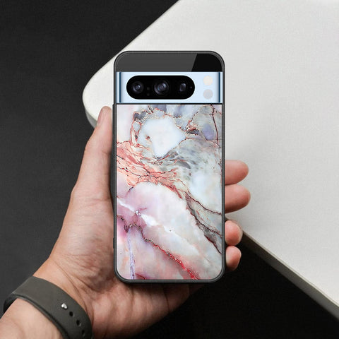 Google Pixel 8 Pro Cover - Colorful Marble Series - HQ Ultra Shine Premium Infinity Glass Soft Silicon Borders Case