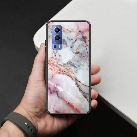 Vivo Y52 5G Cover - Colorful Marble Series - HQ Ultra Shine Premium Infinity Glass Soft Silicon Borders Case