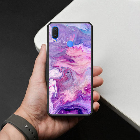 Huawei Enjoy 9 Plus Cover - Colorful Marble Series - HQ Ultra Shine Premium Infinity Glass Soft Silicon Borders Case