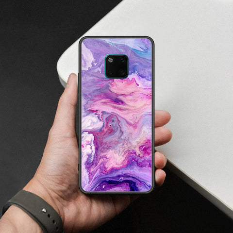 Huawei Mate 20 Pro Cover - Colorful Marble Series - HQ Ultra Shine Premium Infinity Glass Soft Silicon Borders Case