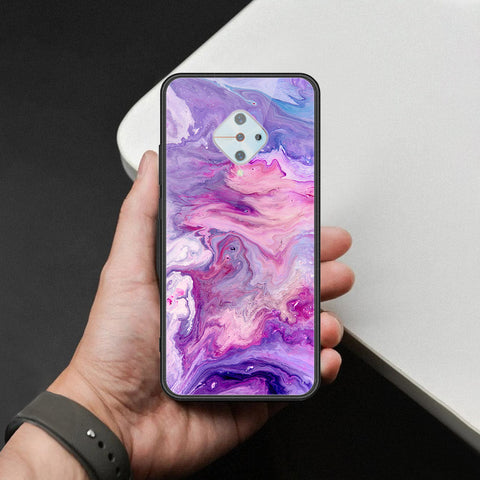 Vivo S1 Pro Cover - Colorful Marble Series - HQ Ultra Shine Premium Infinity Glass Soft Silicon Borders Case