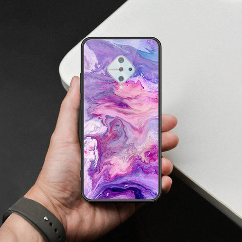 Vivo Y51 (2020 September) Cover - Colorful Marble Series - HQ Ultra Shine Premium Infinity Glass Soft Silicon Borders Case