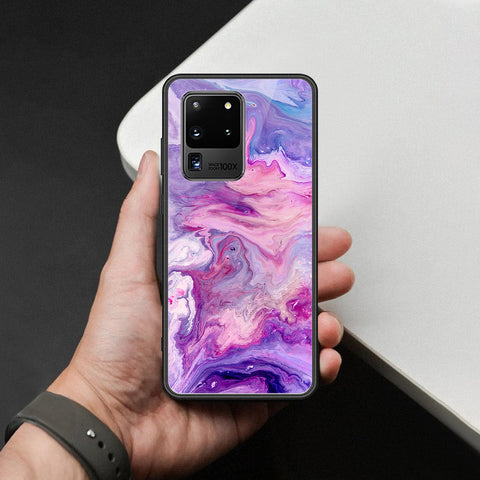 Samsung Galaxy S20 Ultra Cover - Colorful Marble Series - HQ Ultra Shine Premium Infinity Glass Soft Silicon Borders Case