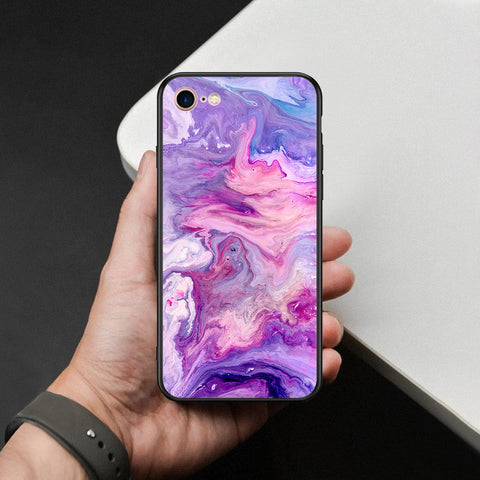 iPhone SE 2022 - Colorful Marble Series - HQ Ultra Shine Premium Infinity Glass Soft Silicon Borders Case