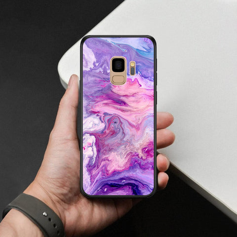 Samsung Galaxy S9 Cover - Colorful Marble Series - HQ Ultra Shine Premium Infinity Glass Soft Silicon Borders Case