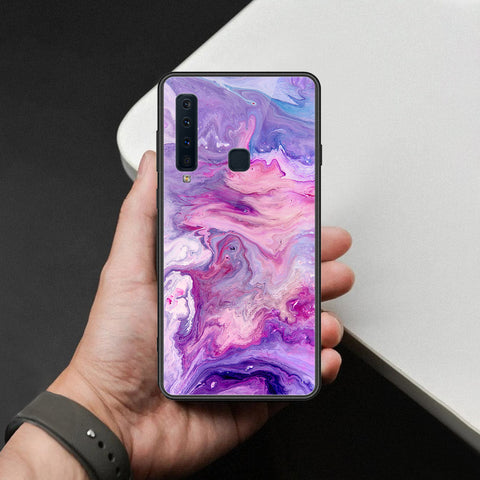 Samsung Galaxy A9 2018 Cover - Colorful Marble Series - HQ Ultra Shine Premium Infinity Glass Soft Silicon Borders Case