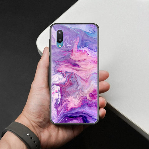 Samsung Galaxy A02 Cover - Colorful Marble Series - HQ Ultra Shine Premium Infinity Glass Soft Silicon Borders Case