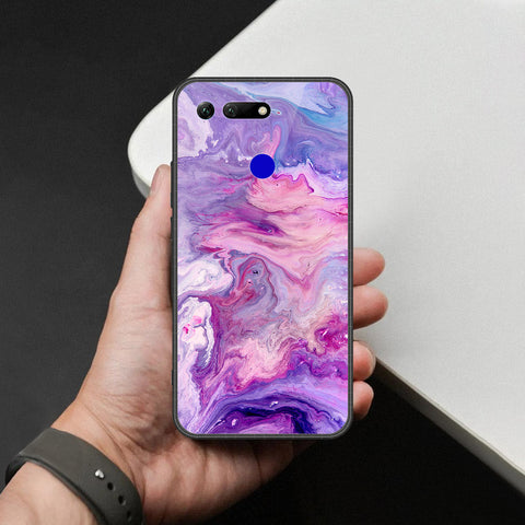 Huawei Honor View 20 Cover - Colorful Marble Series - HQ Ultra Shine Premium Infinity Glass Soft Silicon Borders Case