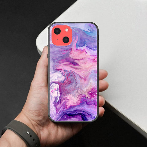 iPhone 13 Mini Cover - Colorful Marble Series - HQ Ultra Shine Premium Infinity Glass Soft Silicon Borders Case