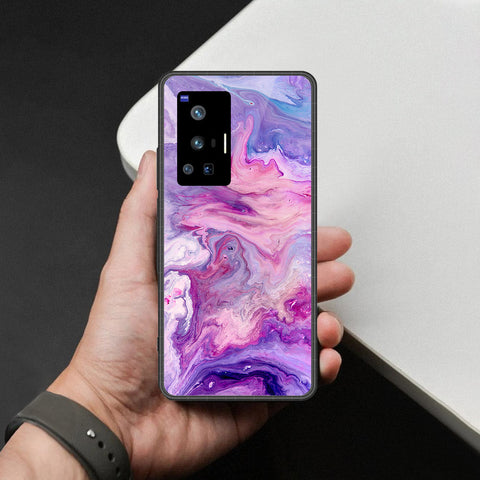 Vivo X70 Pro Cover - Colorful Marble Series - HQ Ultra Shine Premium Infinity Glass Soft Silicon Borders Case