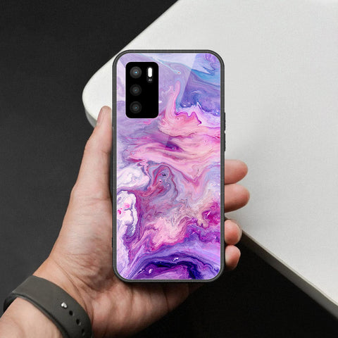 Oppo A16 Cover - Colorful Marble Series - HQ Ultra Shine Premium Infinity Glass Soft Silicon Borders Case