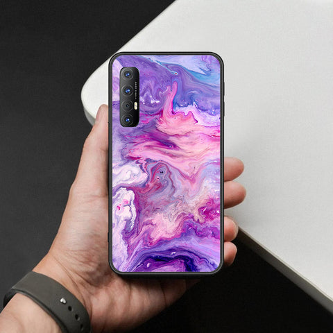 Oppo Reno 3 Pro Cover - Colorful Marble Series - HQ Ultra Shine Premium Infinity Glass Soft Silicon Borders Case