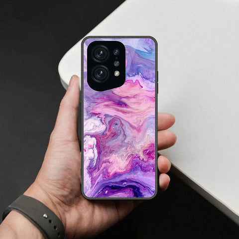 Oppo Find X5 Cover - Colorful Marble Series - HQ Ultra Shine Premium Infinity Glass Soft Silicon Borders Case