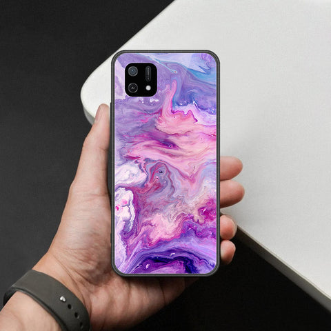 Oppo A16e Cover - Colorful Marble Series - HQ Ultra Shine Premium Infinity Glass Soft Silicon Borders Case