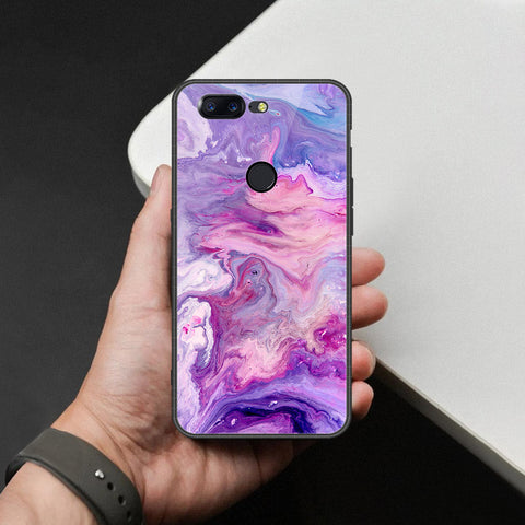 OnePlus 5T Cover - Colorful Marble Series - HQ Ultra Shine Premium Infinity Glass Soft Silicon Borders Case