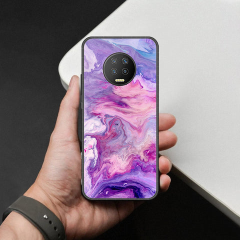 Infinix Note 7 Cover - Colorful Marble Series - HQ Ultra Shine Premium Infinity Glass Soft Silicon Borders Case