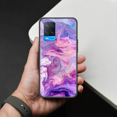 Oppo A54 4G Cover - Colorful Marble Series - HQ Ultra Shine Premium Infinity Glass Soft Silicon Borders Case