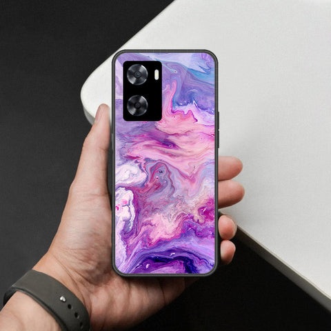 Oppo A57 4G 2022 Cover - Colorful Marble Series - HQ Ultra Shine Premium Infinity Glass Soft Silicon Borders Case