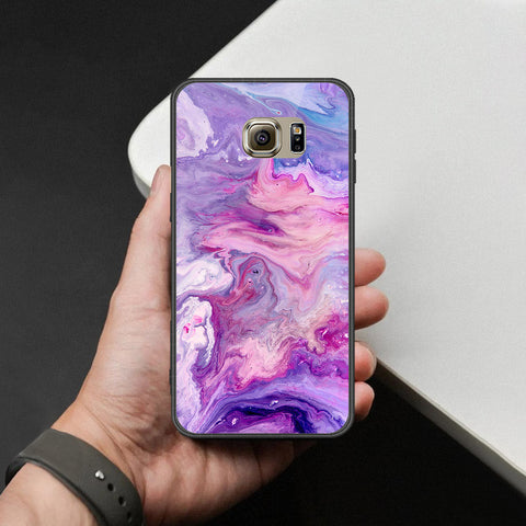 Samsung Galaxy S6 Cover - Colorful Marble Series - HQ Ultra Shine Premium Infinity Glass Soft Silicon Borders Case