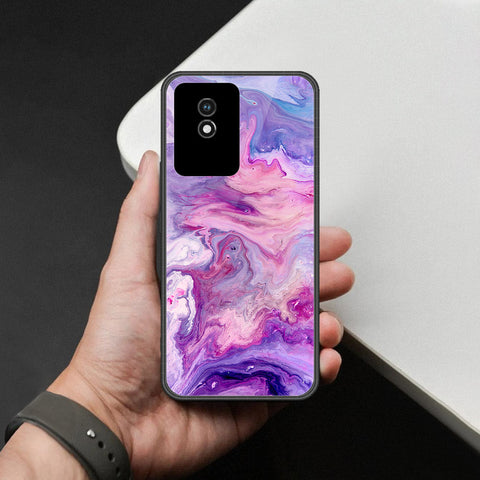 Vivo Y02 Cover - Colorful Marble Series - HQ Ultra Shine Premium Infinity Glass Soft Silicon Borders Case