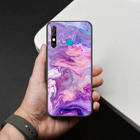 Infinix Hot 8 Cover - Colorful Marble Series - HQ Ultra Shine Premium Infinity Glass Soft Silicon Borders Case