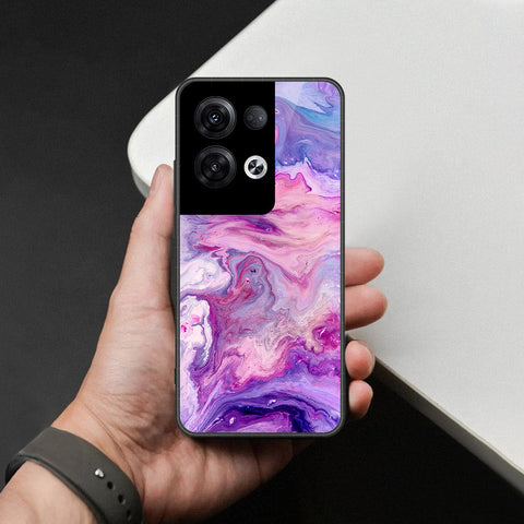 Oppo Reno 8 Pro  Cover - Colorful Marble Series - HQ Ultra Shine Premium Infinity Glass Soft Silicon Borders Case