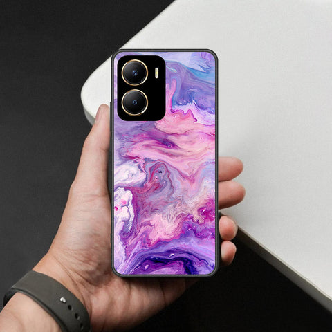 Vivo Y16 Cover - Colorful Marble Series - HQ Ultra Shine Premium Infinity Glass Soft Silicon Borders Case
