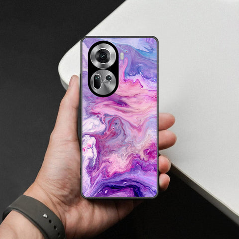 Oppo Reno 11 5G Cover - Colorful Marble Series - HQ Ultra Shine Premium Infinity Glass Soft Silicon Borders Case