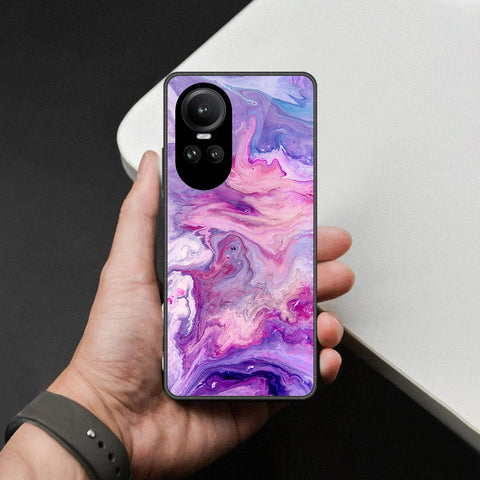 Oppo Reno 10 Pro Cover - Colorful Marble Series - HQ Ultra Shine Premium Infinity Glass Soft Silicon Borders Case