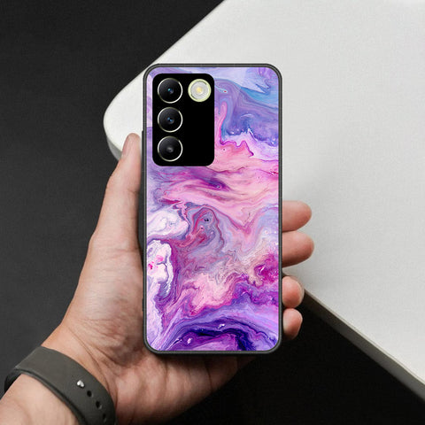 Vivo Y100 4G Cover - Colorful Marble Series - HQ Ultra Shine Premium Infinity Glass Soft Silicon Borders Case
