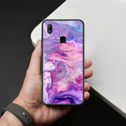 Vivo Z3x Cover - Colorful Marble Series - HQ Ultra Shine Premium Infinity Glass Soft Silicon Borders Case