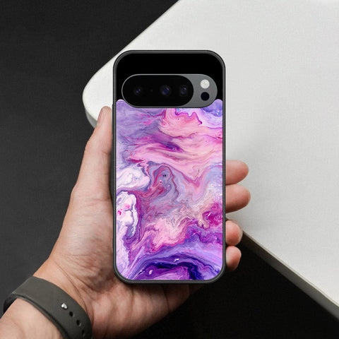 Google Pixel 9 Pro XL Cover - Colorful Marble Series - HQ Ultra Shine Premium Infinity Glass Soft Silicon Borders Case