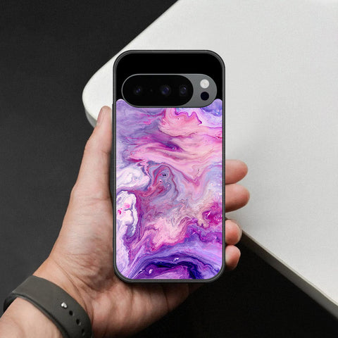 Google Pixel 9 Pro Cover - Colorful Marble Series - HQ Ultra Shine Premium Infinity Glass Soft Silicon Borders Case