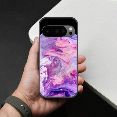Google Pixel 9 Cover - Colorful Marble Series - HQ Ultra Shine Premium Infinity Glass Soft Silicon Borders Case