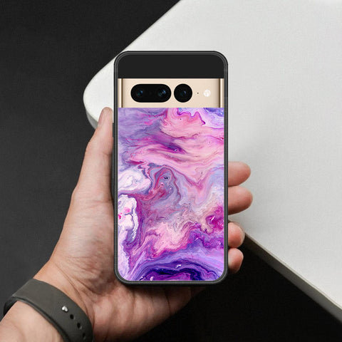 Google Pixel 7 Pro Cover - Colorful Marble Series - HQ Ultra Shine Premium Infinity Glass Soft Silicon Borders Case