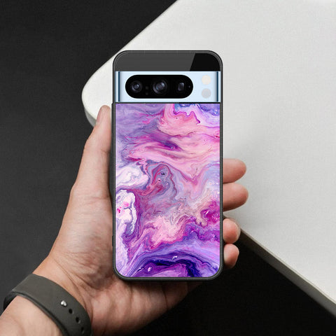 Google Pixel 8 Pro Cover - Colorful Marble Series - HQ Ultra Shine Premium Infinity Glass Soft Silicon Borders Case