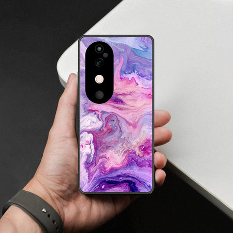 Vivo V40 Cover - Colorful Marble Series - HQ Ultra Shine Premium Infinity Glass Soft Silicon Borders Case