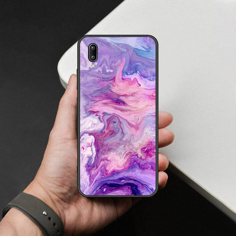 Vivo Y91 (Without Logo Hole) Cover - Colorful Marble Series - HQ Ultra Shine Premium Infinity Glass Soft Silicon Borders Case
