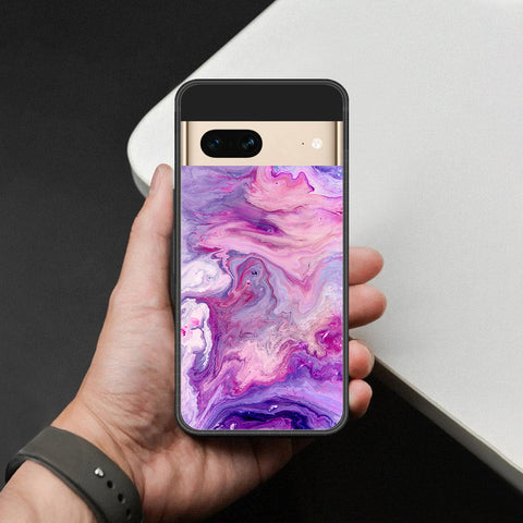 Google Pixel 7 Cover - Colorful Marble Series - HQ Ultra Shine Premium Infinity Glass Soft Silicon Borders Case