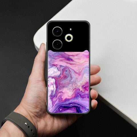 Tecno Pova 6 Cover - Colorful Marble Series - HQ Ultra Shine Premium Infinity Glass Soft Silicon Borders Case